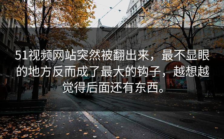 51视频网站突然被翻出来，最不显眼的地方反而成了最大的钩子，越想越觉得后面还有东西。